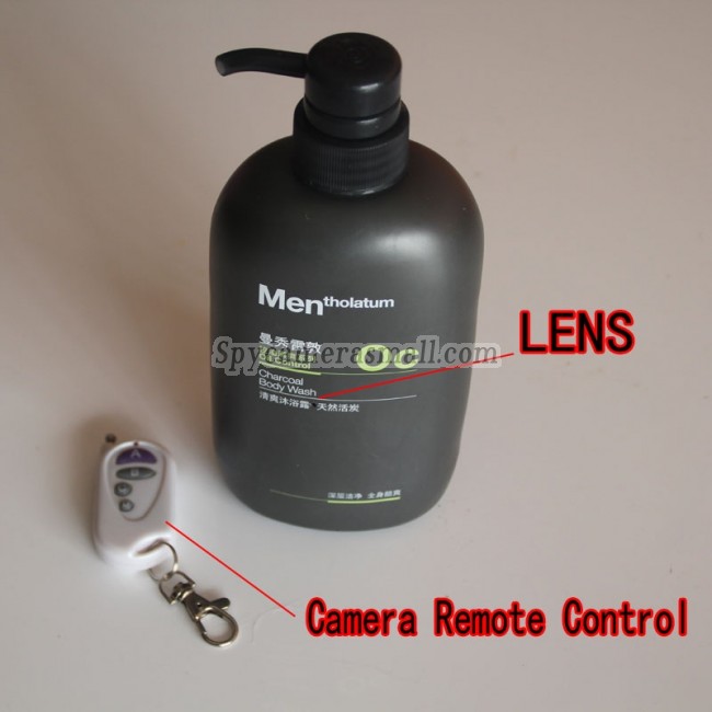 Men's shower Gel Spy Cameras Remote Control On/Off And Motion Detection HD Record 720P Bathroom Spy Camera DVR 16GB